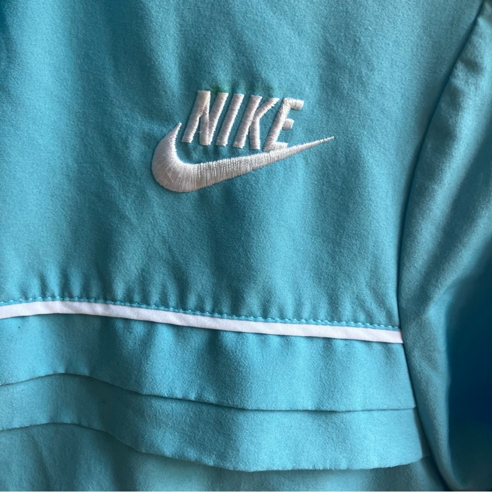 Nike Sportswear Bomber Jacket Size M Teal Full Zip Pockets Gym Spring Run Coat - Picture 4 of 11